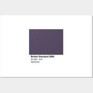 Nightshade Purple British Standard 0014 Colour Swatch Posters and Art